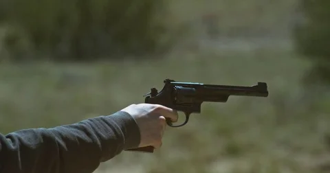 45 Colt Smith and Wesson Revolver Stock Footage 76103775