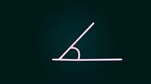 45-degree acute angle, simple icon background Flat design. Purple neon on a.. Ilustración de archivo