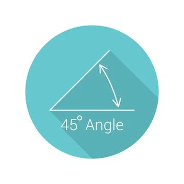45 degree angle flat icon, isolated icon with angle symbol and text Stock Illustration