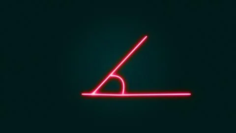 45-degree angle simple icon background. Flat design. Purple neon on black b.. Illustrazione stock