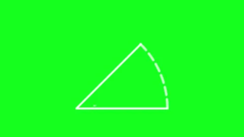 45 degree angle triangle math school greenscreen animation Video stock 245420512