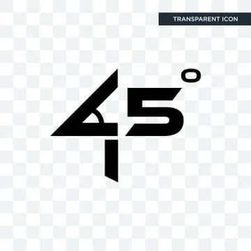 45 degree angle vector icon isolated on transparent background, 45 degree ang Illustrazione stock