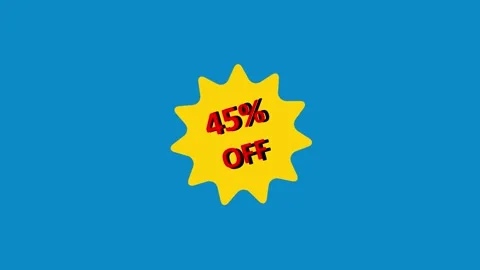 Up to 45% discount on a blue background. Suitable for marketing promotions,.. Stock Footage 306753378