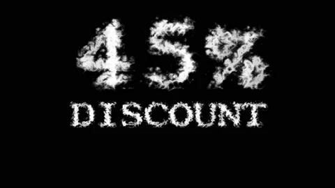 45% discount cloud text effect black isolated background Stock Footage 139640264