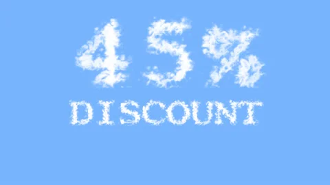 45% discount cloud text effect sky isolated background Stock Footage 139640277