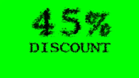 45% discount smoke text effect green isolated background Stock Footage 139628040
