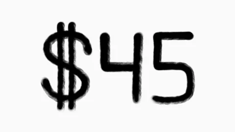 45 Dollar Hand Drawn Animation For Finance Currency Money Business Concept Stock Footage 305864455
