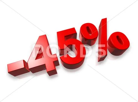 45% forty five percent Stock Illustration