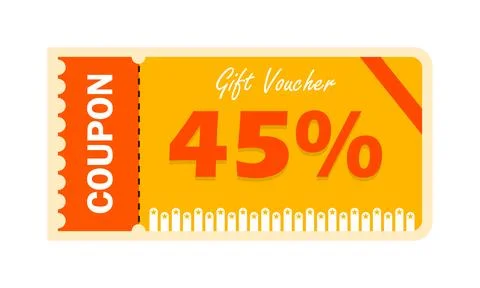 45% Off Gift Voucher Coupon Illustration