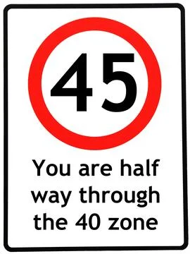 45 Half Way Between 40 and 50 Stock Illustration