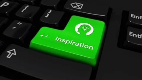 45. Inspiration Round Motion On Computer Keyboard Button. Stock Footage 95401403