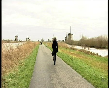 45 Kinderdijk windmills Stock Footage 371337