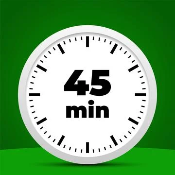 45 minute time clock countdown number icon design Stock Illustration