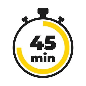 45 minute time clock countdown number icon design Stock Illustration