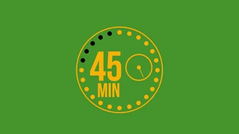 45 minute timer animation, with a green screen background. 库存影片 344948539