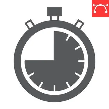45 minutes timer stopwatch glyph icon Stock Illustration