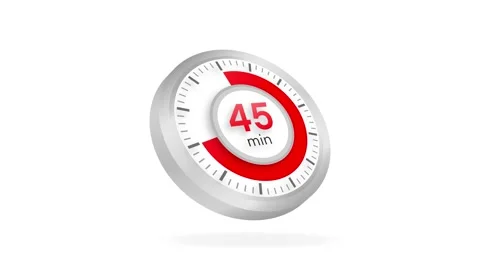 The 45 minutes timer. Stopwatch icon in flat style. Motion graphics. Stock-Footage 156584779