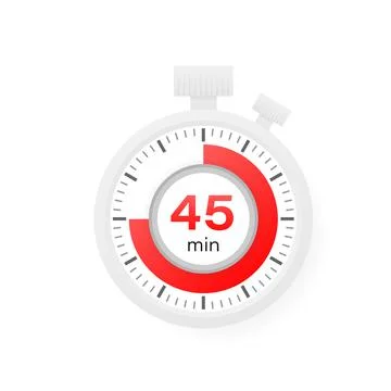 The 45 minutes timer. Stopwatch icon in flat style. イラスト素材