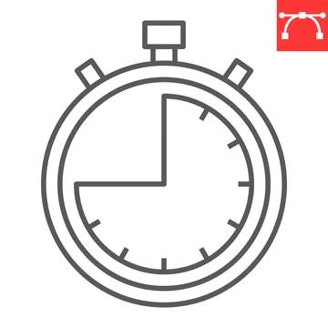45 minutes timer stopwatch line icon Stock Illustration