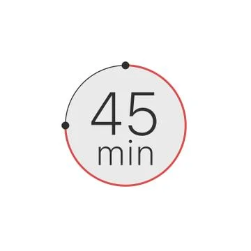45 minutes timer, stopwatch or countdown icon. Time measure. Chronometr icon Illustrazione stock