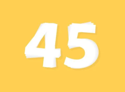 45 Number vector, modern layers design font. Eps10 illustration Stock Illustration