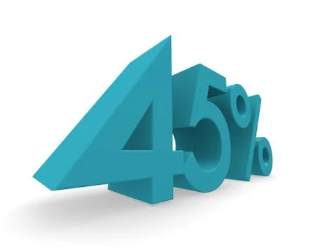 45 percent 3d rendering Stock Illustration