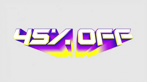 45 Percent OFF 3D Text Animation Transparent Alpha Stock Footage 272842791