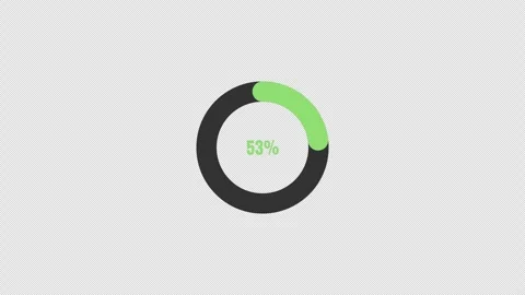 45 Percent Circular Pie Chart Progress Animation with Transparent Background Stock Footage 339582334