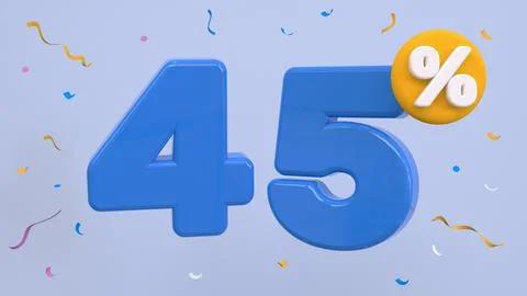 45 percent Off. Discount creative composition. 45% symbol with decorative o.. Stock Illustration