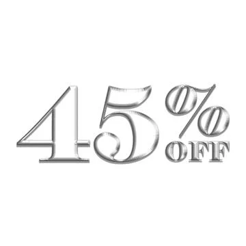 45 Percent Discount Offers Tag with Silver Style Design Stock-Illustration