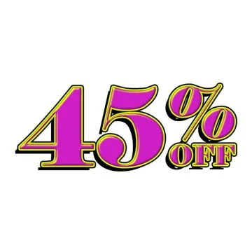 45 Percent Discount Offers Tag with Game Style Design Stock Illustration