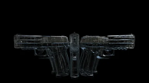 .45 Pistol Circle animation 1 - Wireframe 動画素材 24536255