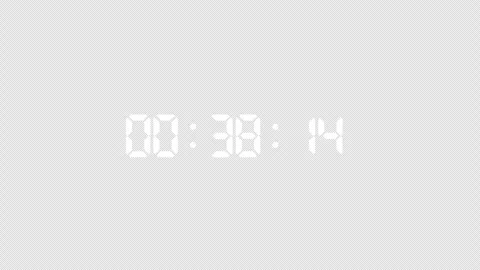 45 Second Countdown Timer with Digital Time Display and Transparency Stock Footage 341841146