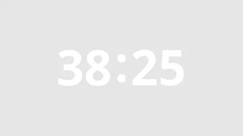 45 Second Countdown Timer Display on Black Background Video stock 342802963