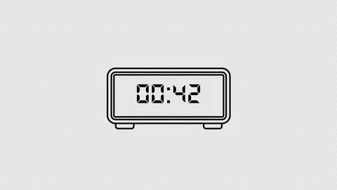 45 Second Digital Countdown Timer Animation 4K with Transparent Background Stock Footage 337003765