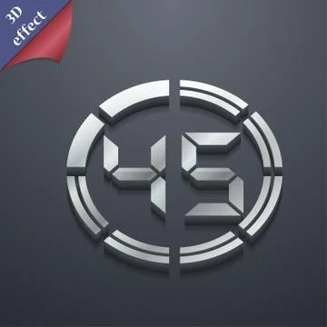 45 second stopwatch icon symbol. 3D style. Trendy, modern design with space for 스톡 일러스트