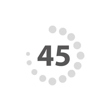 45 second timer clock. 45 sec stopwatch icon countdown time 스톡 일러스트