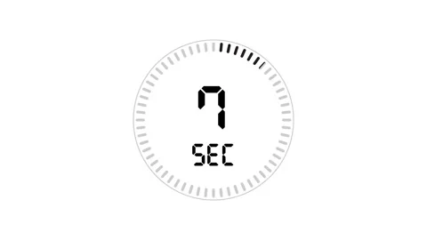 45 Seconds counter digital watch icon animation isolated on white background Video stock 321469923