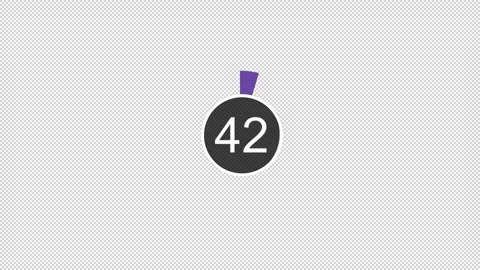 45-Seconds puplу Countdown: Transparent Timer with Beep Finish Stock Footage 253464800