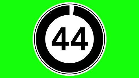 45 seconds simple countdown timer, circular cutout, chroma key background Stock Footage 245419925