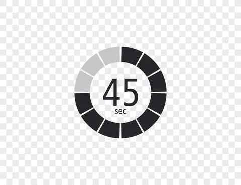 The 45 seconds, stopwatch, digital timer. clock and watch, Vector illustratio Illustrazione stock