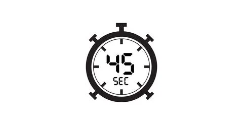 45 Seconds timer clock, Chronometer icon design Stock Illustration