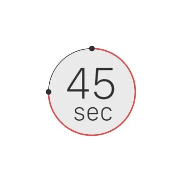 45 seconds timer, stopwatch or countdown icon. Time measure. Chronometr icon Stock-Illustration
