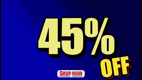 45% OFF SHOP NOW - Seamless looping Swing banner text promotion animation effect Stock Footage 288186360