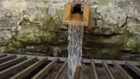 4/5 Slowmotion Drinking Clean Fresh Water Flowing from the Tap Video stock 248828890