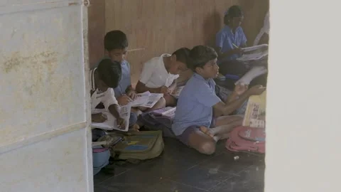 45. Students sitting inside the Class Stock Footage 149098084