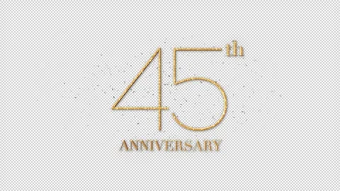 45 th Anniversary Text, Alpha Channel | Stock Video | Pond5