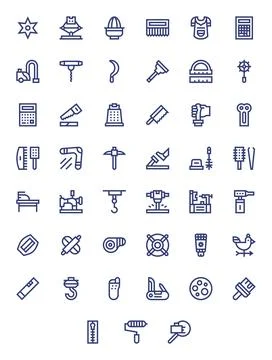 45 Vector Icons inspired by Tool in Pixel Optimized High Resolution Bold Li.. Stock Illustration