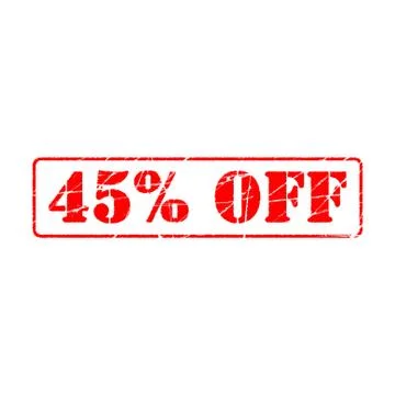 45% off on white background. forty five Percent Off Promotional Advertising B Stock Illustration