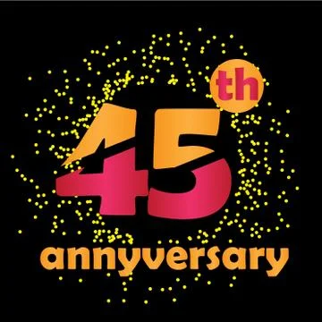 45 Year Anniversary Vector Template Design Illustration - Vector Stock Illustration